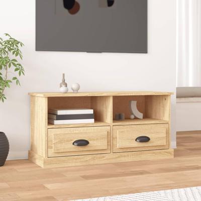 Tv-meubel 93x35,5x45 cm bewerkt hout sonoma eikenkleurig Tv-meubel 93x35,5x45 cm bewerkt hout sonoma eikenkleurig