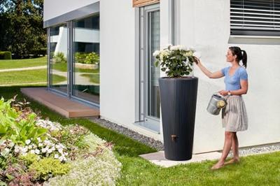 4rain 2-in-1 regenton en plantenbak (Grafietgrijs)