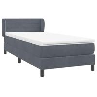 Boxspring met matras fluweel donkergrijs 90x220 cm - thumbnail