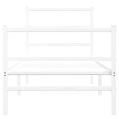 Bedframe met hoofd- en voeteneinde metaal wit 80x200 cm