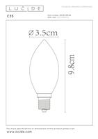 Lucide C35 - Filament lamp - Ø 3,5 cm - LED 3 StepDim (Memory) - E14 - 1x3W 2200K - Amber - thumbnail