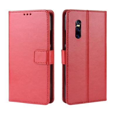Retro Crazy Horse textuur horizontale Flip lederen case voor VIVO V15 Pro met houder & card slots & fotolijst (rood)