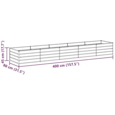 Verhoogde plantenbak Licht Bruin 400 x 80 x 45 cm