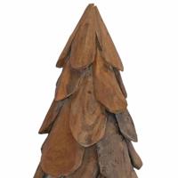 Kerstboom met standaard Bruin 90 cm Massief teakhout - thumbnail