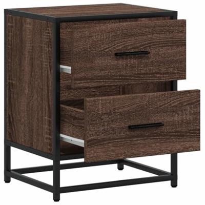 Nachtkastjes 2 st 40x31x50 cm bewerkt hout bruin eikenkleurig