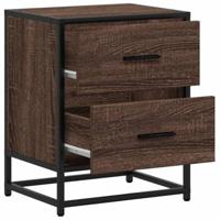 Nachtkastjes 2 st 40x31x50 cm bewerkt hout bruin eikenkleurig - thumbnail