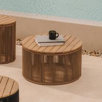 Kave Home Outdoor Salontafel 'Dandara' Acaciahout en touw, 60cm, kleur Beige - thumbnail
