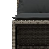 5-delige Loungeset met kussens poly rattan grijs - thumbnail