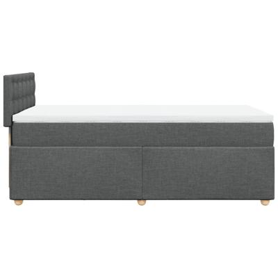 Boxspring met matras stof donkergrijs 90x190 cm