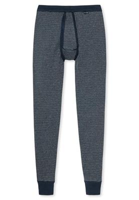 Heren Onderbroek lang met gulp - Katoen - 100% katoenen pantalon met sluiting donkerblauw