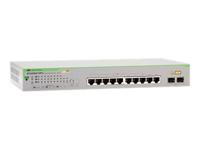 AT GS95010PS - Switch - Beheerd - 8 x 101001000 (PoE+) + 2 x Gigabit SFP-combinatie - desktop, rack-uitvoering, wandbevestiging - PoE+ (75 W) - thumbnail