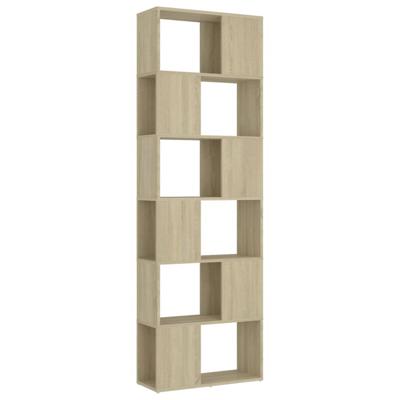 Boekenkast/kamerscherm 60x24x186 cm bewerkt hout sonoma eiken