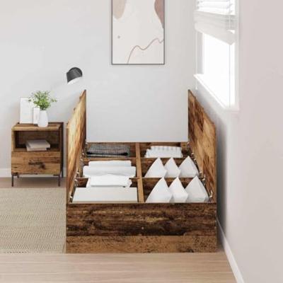 Bedframe met opslag Oud hout 200 x 100 x 31.5 cm Bewerkt hout