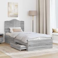 Bedframe met hoofdeinde Grijs Sonoma 90 x 190 cm Bewerkt hout - thumbnail