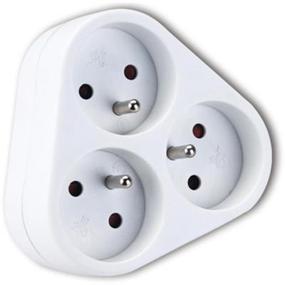 Stopcontact Splitter 3680W - 3-Voudige Verdeelstekker - Mat Wit Kunststof - Aigi Adilo