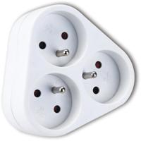 Stopcontact Splitter 3680W - 3-Voudige Verdeelstekker - Mat Wit Kunststof - Aigi Adilo - thumbnail