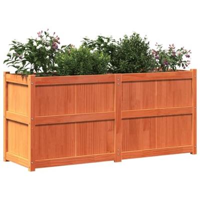 VidaXL Plantenbak 150x50x70 cm massief grenenhout wasbruin