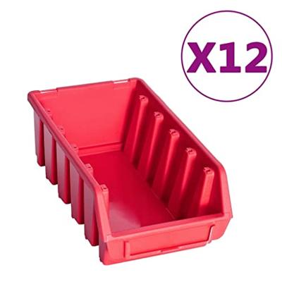 VidaXL 80-delige opslagbakkenset met wandpanelen rood en zwart VidaXL 80-delige opslagbakkenset met wandpanelen rood en zwart