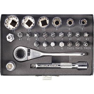 TOOLCRAFT 820928 Dopsleutelset Metrisch 1/4 (6.3 mm) 23-delig