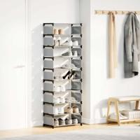Schoenenrek 10-laags 54x28x158 cm nonwoven stof grijs - thumbnail