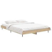 Bedframe bewerkt hout sonoma eikenkleurig 135x190 cm - thumbnail