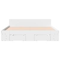 Bedframe met lades bewerkt hout wit 150x200 cm - thumbnail
