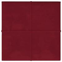 VidaXL Wandpanelen 12 st 1,08 m² 30x30 cm fluweel wijnrood - thumbnail