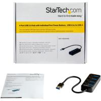StarTech.com 4 poorts USB 3.0 hub - 4x USB-A met Aan/Uit knoppen - thumbnail