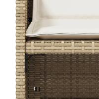 Tuinstoelen 4 st met kussens poly rattan beige - thumbnail