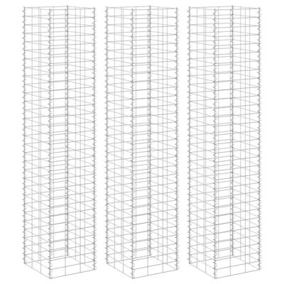 VidaXL Schanskorf plantenbakken 3 st verhoogd 30x30x200 cm ijzer