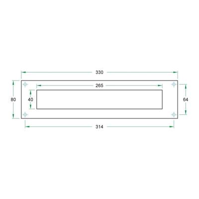 Briefplaat QUATTRO rechthoek zwart