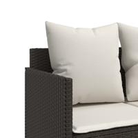 5-delige Loungeset met kussens poly rattan bruin - thumbnail