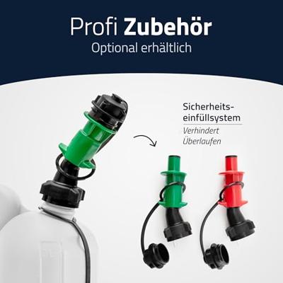 Hunersdorff Dubbele jerrycan voor brandstof | inhoud 5,5 + 3 l | natuur HDPe | L316xB145xH312mm | 1 stuk - 824900 824900 - thumbnail