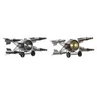 Tafelklok DKD Home Decor Gouden Zilverkleurig Ijzer Loft 38,5 x 28 x 19,5 cm (2 Stuks) - thumbnail