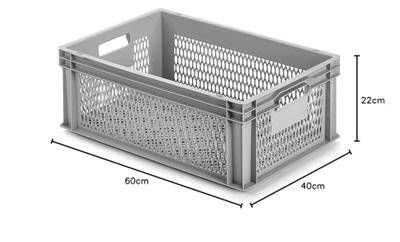 Alutec 75060 Kunststofbox Met raster (b x h x d) 600 x 220 x 400 mm Grijs 1 stuk(s)