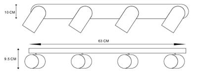 Lucide PUNCH - Plafondspot - 4xGU10 - Zwart