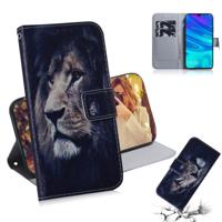Leeuw patroon gekleurde tekening horizontale Flip lederen case voor Huawei P Smart (2019)/Honor 10 lite met houder & card slots & portemonnee - thumbnail