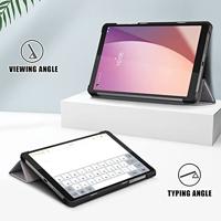 Lunso - Lenovo Tab M8 Gen 4 (8 inch) - Tri-Fold Bookcase hoes - Grijs - thumbnail