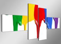 Schilderij - Gekleurde Verf, 160X70cm, 4luik - thumbnail