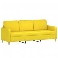 3-delige Loungeset met kussens stof lichtgeel - thumbnail