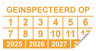 Keuringssticker geïnspecteerd op rechthoek 50 x 25 mm - 250 stuks (op rol)