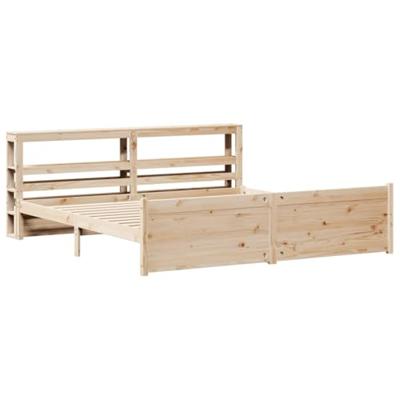 Bedframe met hoofdbord massief grenenhout 180x200 cm