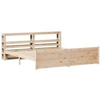 Bedframe met hoofdbord massief grenenhout 180x200 cm - thumbnail