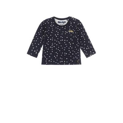 Dirkje baby longsleeve met biologisch katoen donkerblauw/wit