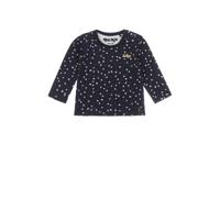 Dirkje baby longsleeve met biologisch katoen donkerblauw/wit - thumbnail