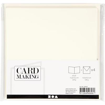 Creativ Company Kaarten en enveloppen off-white, 4st.