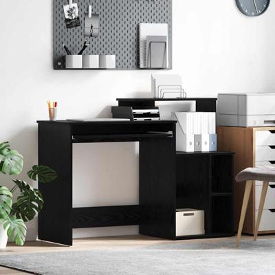 Bureau met Opbergruimte Zwart Eiken 120,5 x 44 x 88,5 cm