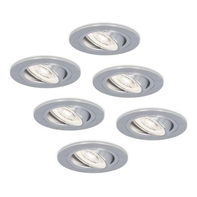 Set van 6 Chandler LED inbouwspots - 3,8W 270lm - GU10 LED Module - 6000K daglicht wit - Dimbaar - Kantelbaar - IP20 voor binnen - RVS Set van 6 Chandler LED inbouwspots - 3,8W 270lm - GU10 LED Module - 6000K daglicht wit - Dimbaar - Kantelbaar - IP20 voor binnen - RVS