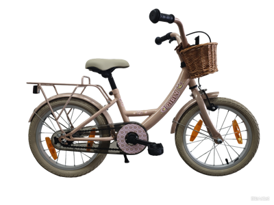 Bikefun Kinderfiets girly 16 inch - met mandje en remnaaf - roze Bikefun Kinderfiets girly 16 inch - met mandje en remnaaf - roze