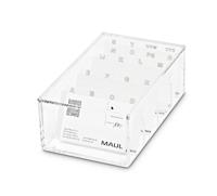 MAUL visitekaartbox acryl met deksel incl. index 11.4x19x7.2cm - thumbnail